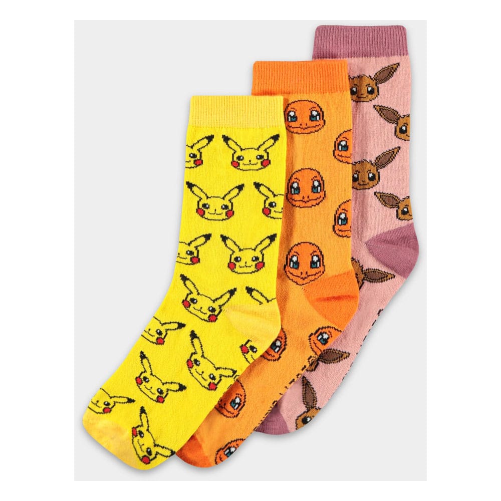 Difuzed Pokémon Socks 3-Pack Three Icons 35-38 | Makochan