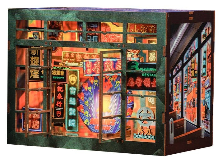 CuteBee Book Nook Hong Kong Neon Light 13 x 17 cm | Makochan