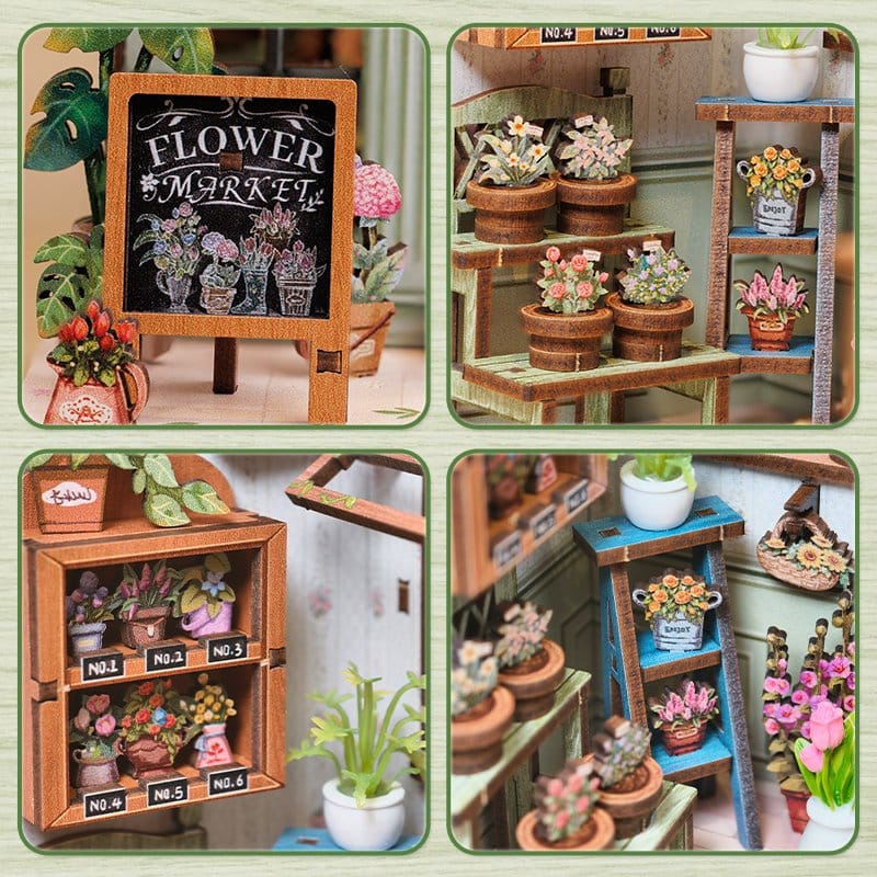 CuteBee Miniature House Model Kit Champs-Élysées Florist 18 x 16 cm | Makochan