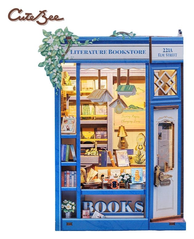 CuteBee Book Nook Literature Bookstore 17 x 12 cm | Makochan