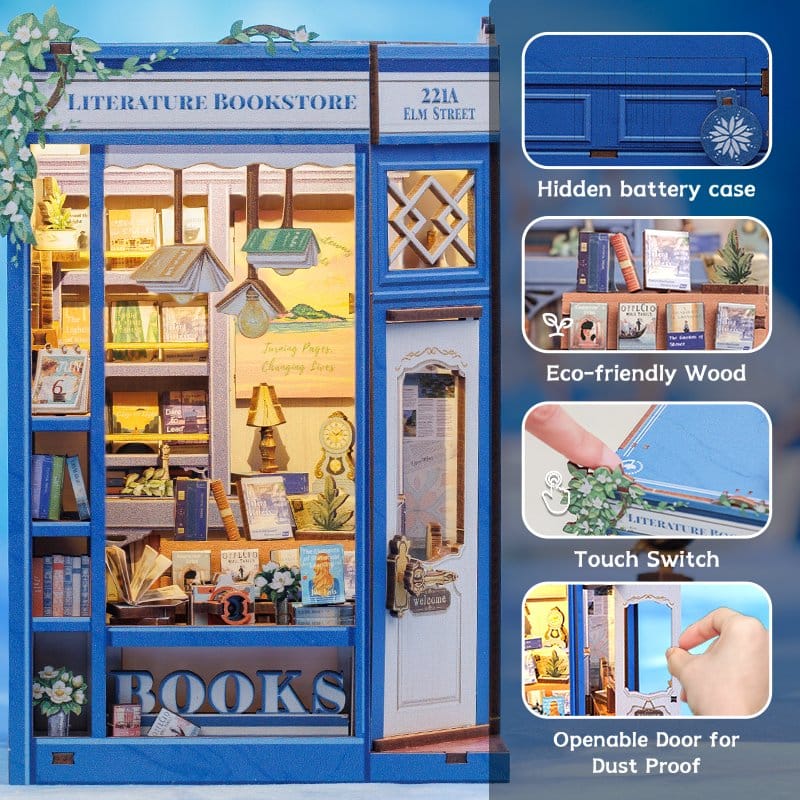 CuteBee Book Nook Literature Bookstore 17 x 12 cm | Makochan