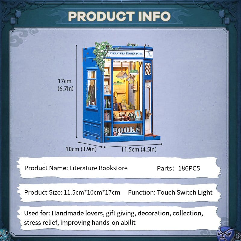 CuteBee Book Nook Literature Bookstore 17 x 12 cm | Makochan