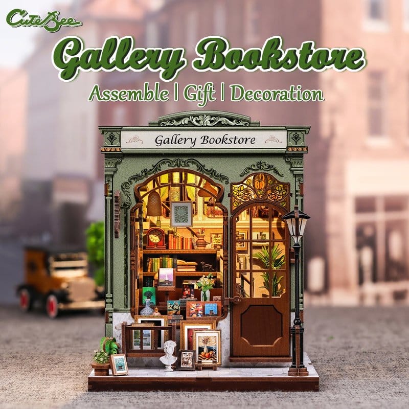 CuteBee Miniature House Model Kit Gallery Bookstore 20 x 16 cm | Makochan