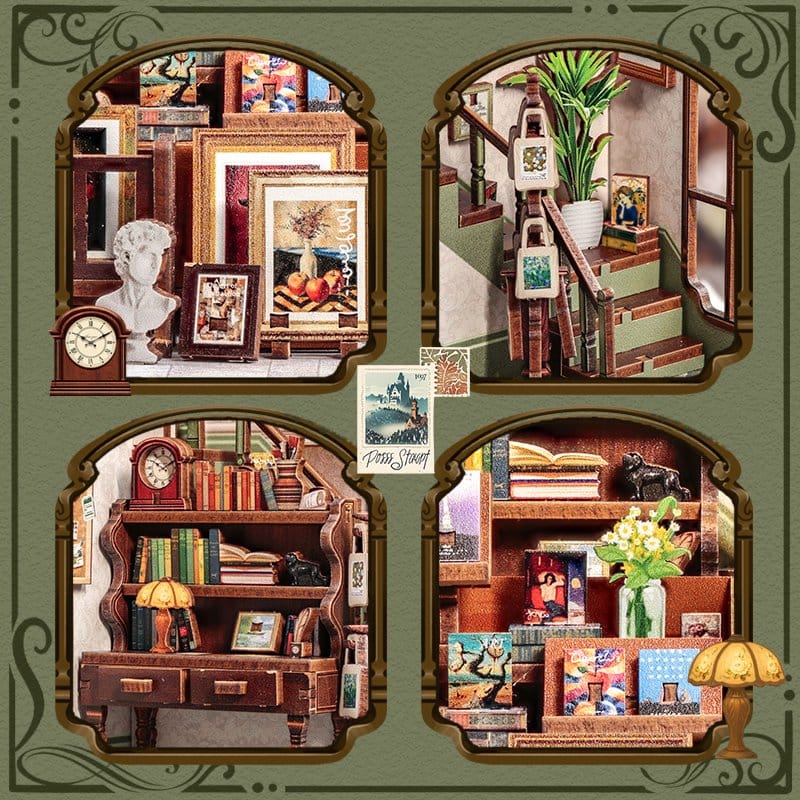 CuteBee Miniature House Model Kit Gallery Bookstore 20 x 16 cm | Makochan