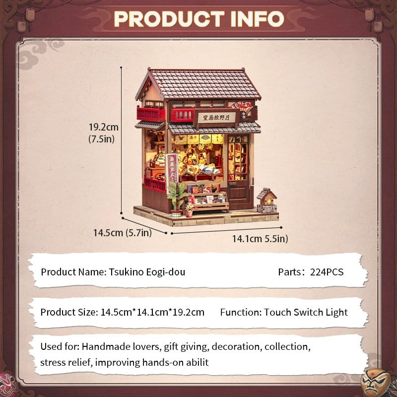CuteBee Miniature House Model Kit Tsukino Eogi-dou 19 x 14 cm | Makochan
