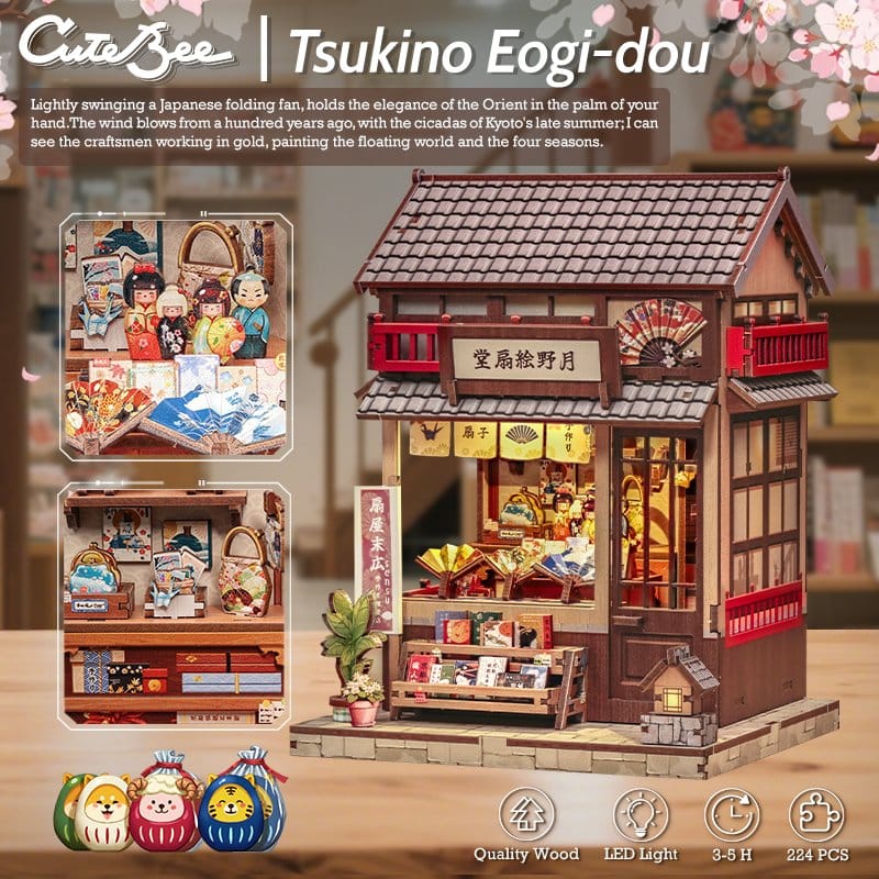 CuteBee Miniature House Model Kit Tsukino Eogi-dou 19 x 14 cm | Makochan