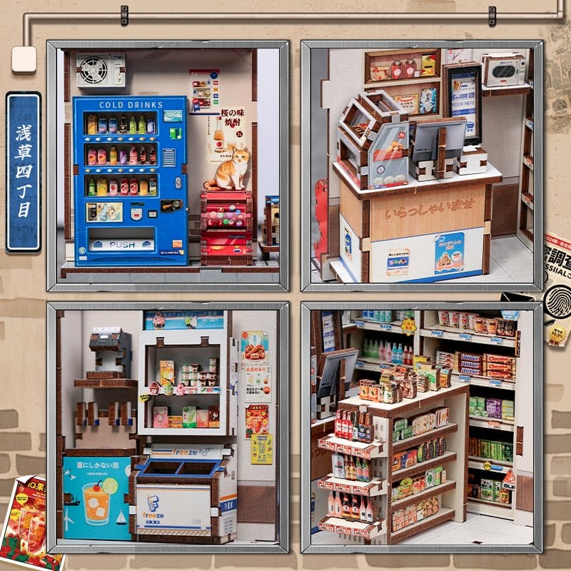 CuteBee Miniature House Model Kit Beika-cho Convenience Store 22 x 15 cm | Makochan