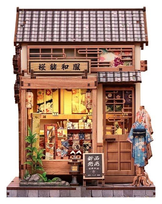 CuteBee Miniature House Model Kit Sakura O Kimono Shop 19 x 14 cm | Makochan