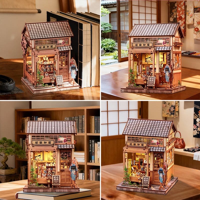 CuteBee Miniature House Model Kit Sakura O Kimono Shop 19 x 14 cm | Makochan
