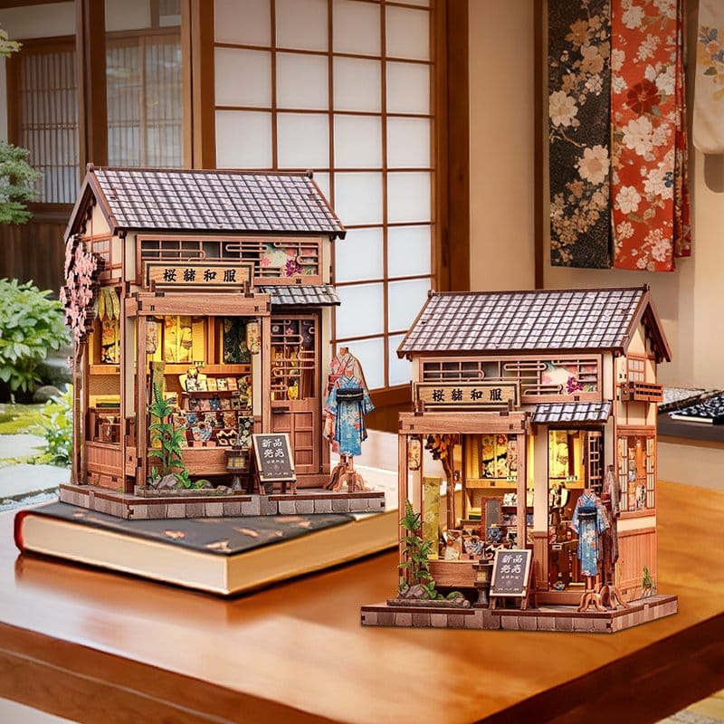 CuteBee Miniature House Model Kit Sakura O Kimono Shop 19 x 14 cm | Makochan
