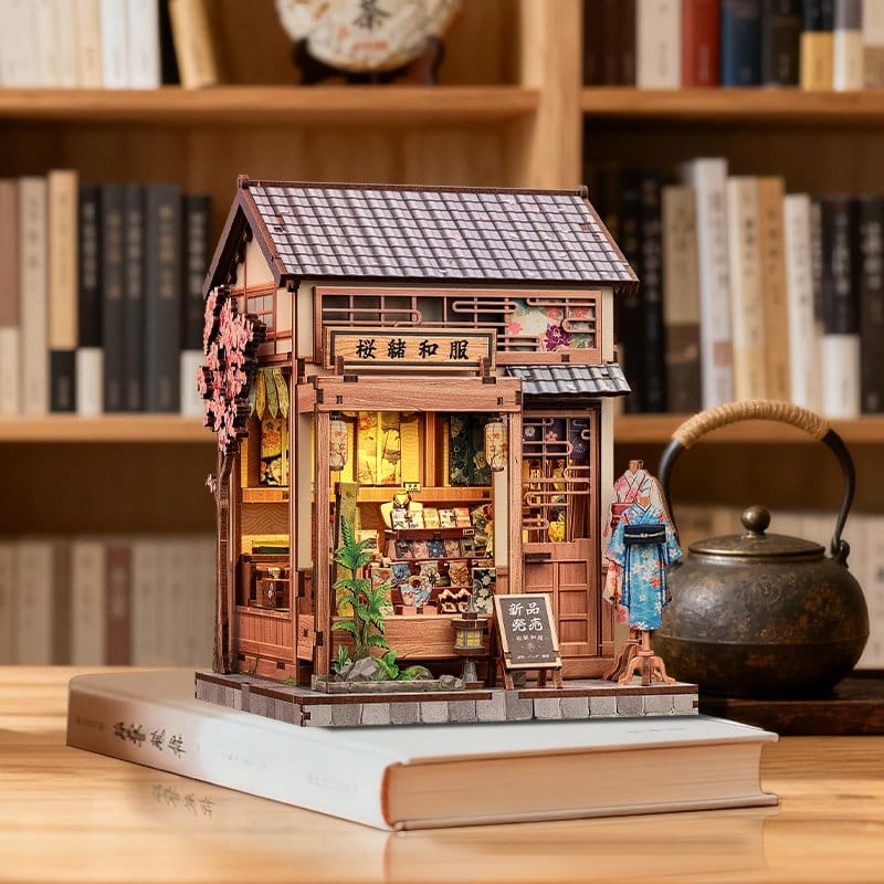 CuteBee Miniature House Model Kit Sakura O Kimono Shop 19 x 14 cm | Makochan