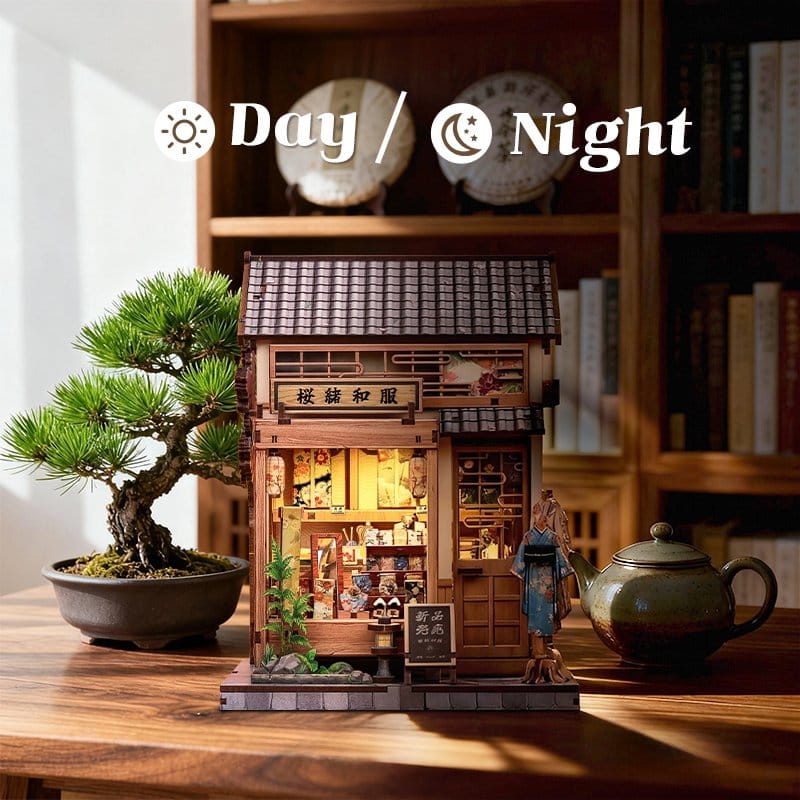 CuteBee Miniature House Model Kit Sakura O Kimono Shop 19 x 14 cm | Makochan