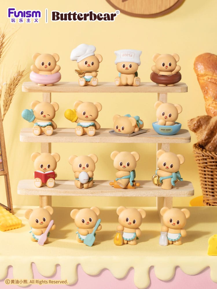 Funism Butterbear Baked with Love Series Mini Figures 3-Pack Chubby Face 9 cm Display (6) | Makochan