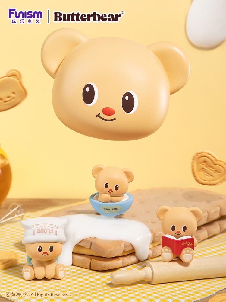 Funism Butterbear Baked with Love Series Mini Figures 3-Pack Chubby Face 9 cm Display (6) | Makochan