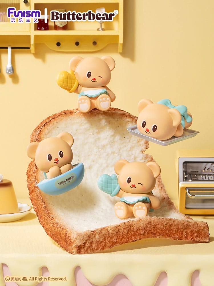 Funism Butterbear Baked with Love Series Mini Figures 3-Pack Chubby Face 9 cm Display (6) | Makochan