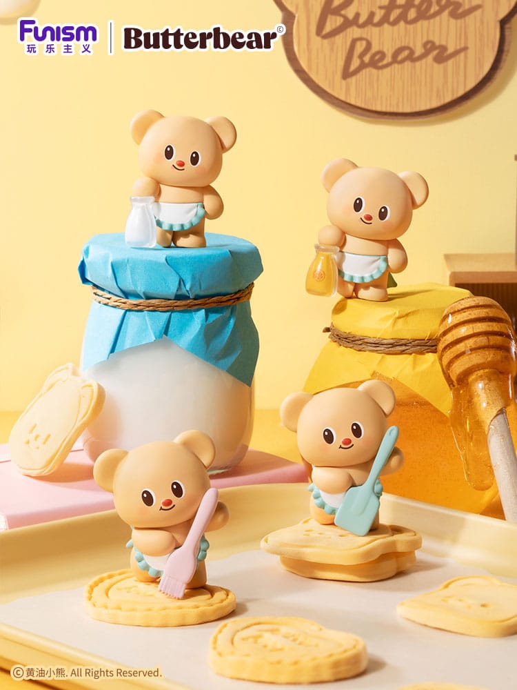 Funism Butterbear Baked with Love Series Mini Figures 3-Pack Chubby Face 9 cm Display (6) | Makochan