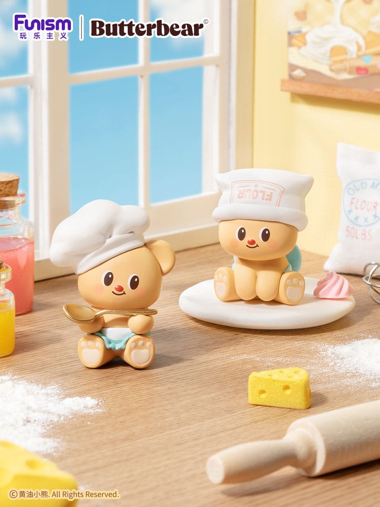 Funism Butterbear Baked with Love Series Mini Figures 3-Pack Chubby Face 9 cm Display (6) | Makochan