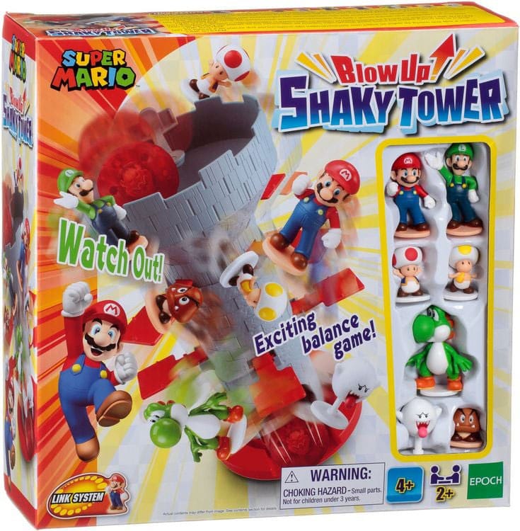 Epoch Toys Super Mario game Blow Up! Shaky Tower | Makochan