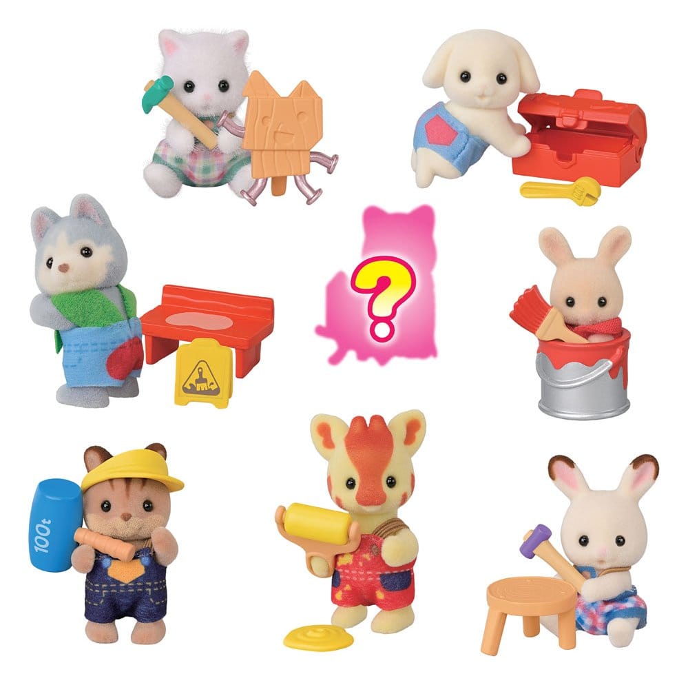 Epoch Toys Sylvanian Families: Construction site baby friends Surprise Bag figure 5 cm Display (16) | Makochan
