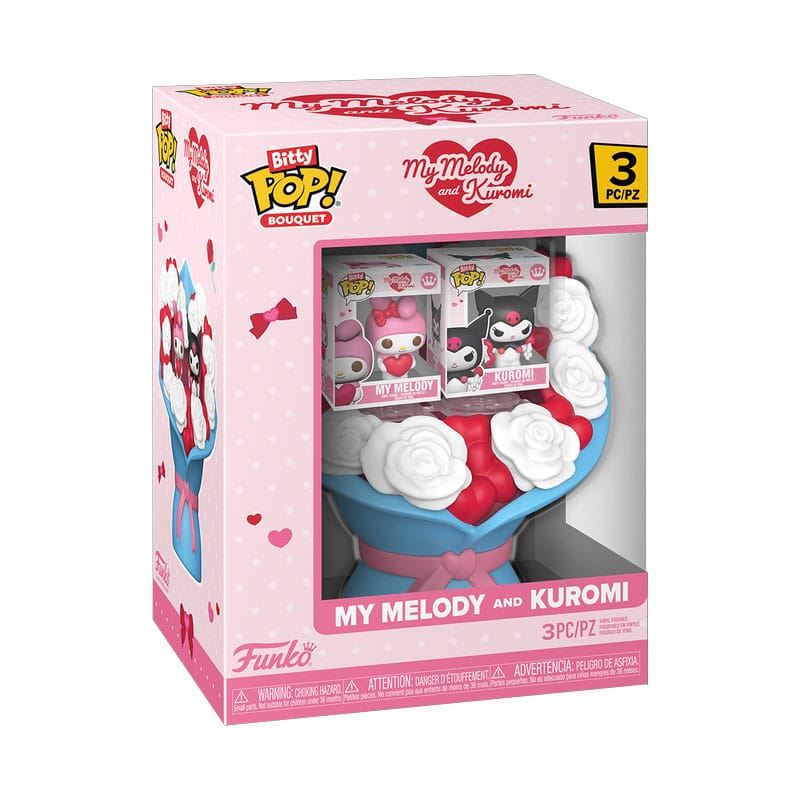 Funko Sanrio Bitty POP! Bouquet Vinyl Figure 2-Pack My Melody & Kuromi (Valentine) 4 cm | Makochan