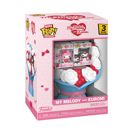 Funko Sanrio Bitty POP! Bouquet Vinyl Figure 2-Pack My Melody & Kuromi (Valentine) 4 cm | Makochan