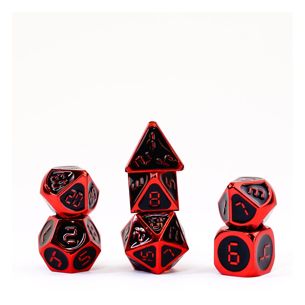 FanRoll FanRoll Dice Set Red with Black Enamel (7) | Makochan
