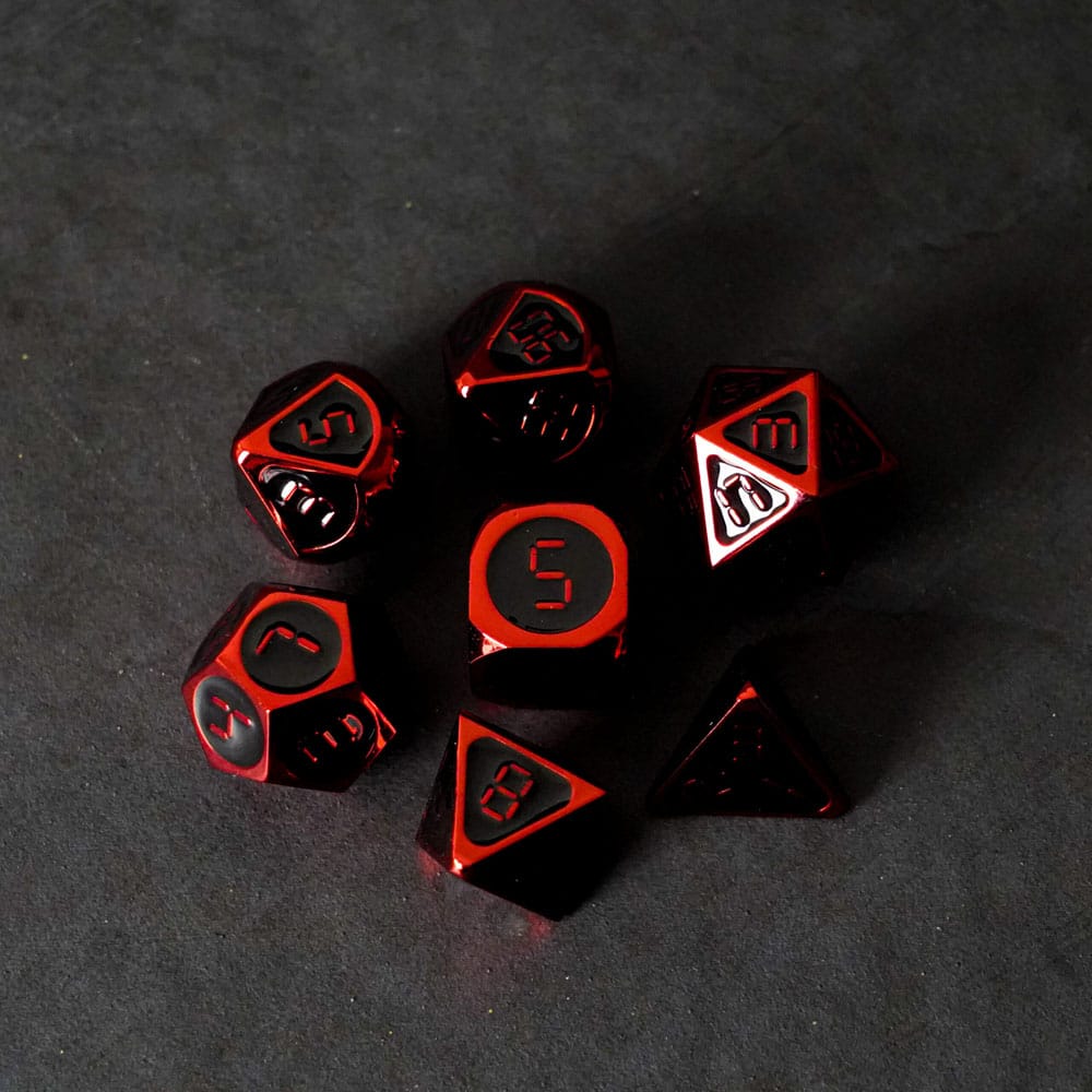 FanRoll FanRoll Dice Set Red with Black Enamel (7) | Makochan
