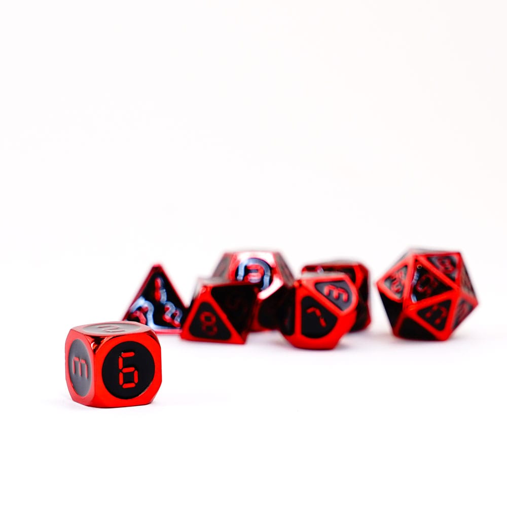 FanRoll FanRoll Dice Set Red with Black Enamel (7) | Makochan