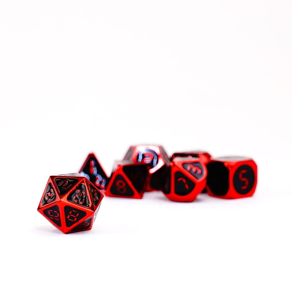 FanRoll FanRoll Dice Set Red with Black Enamel (7) | Makochan
