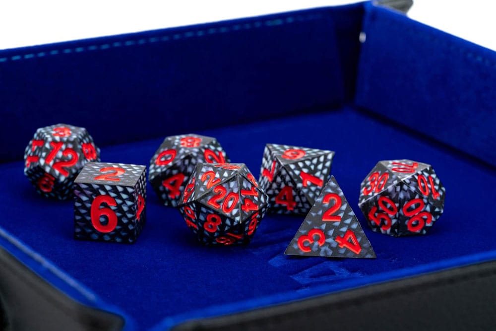 FanRoll Dragon Storm Sharp Edge Silicone Dice Set Black Dragon Scales (7) | Makochan