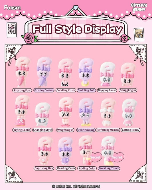 Funism Esther Bunny Blind Box Mini Figures Little Vlog Bunny Face Series 6 cm Display (6) - Damaged packaging | Makochan
