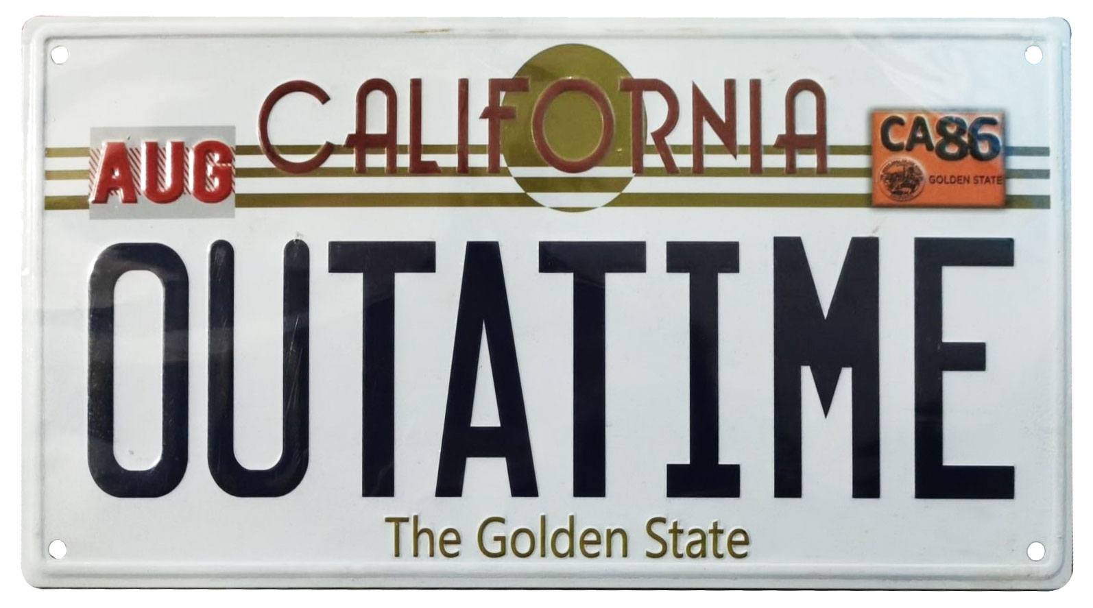 FaNaTtik Back To The Future Metal Sign ´Outatime´ DeLorean License Plate | Makochan