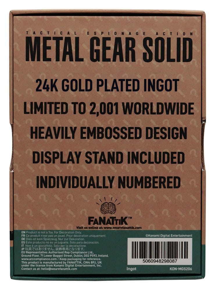 FaNaTtik Metal Gear Solid 2 Ingot Raiden 24k Gold Plated Limited Edition | Makochan