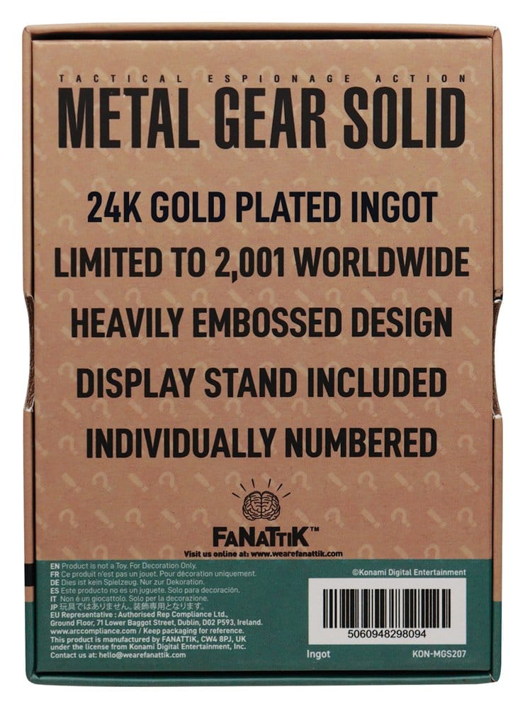 FaNaTtik Metal Gear Solid 2 Ingot Snake 24k Gold Plated Limited Edition | Makochan