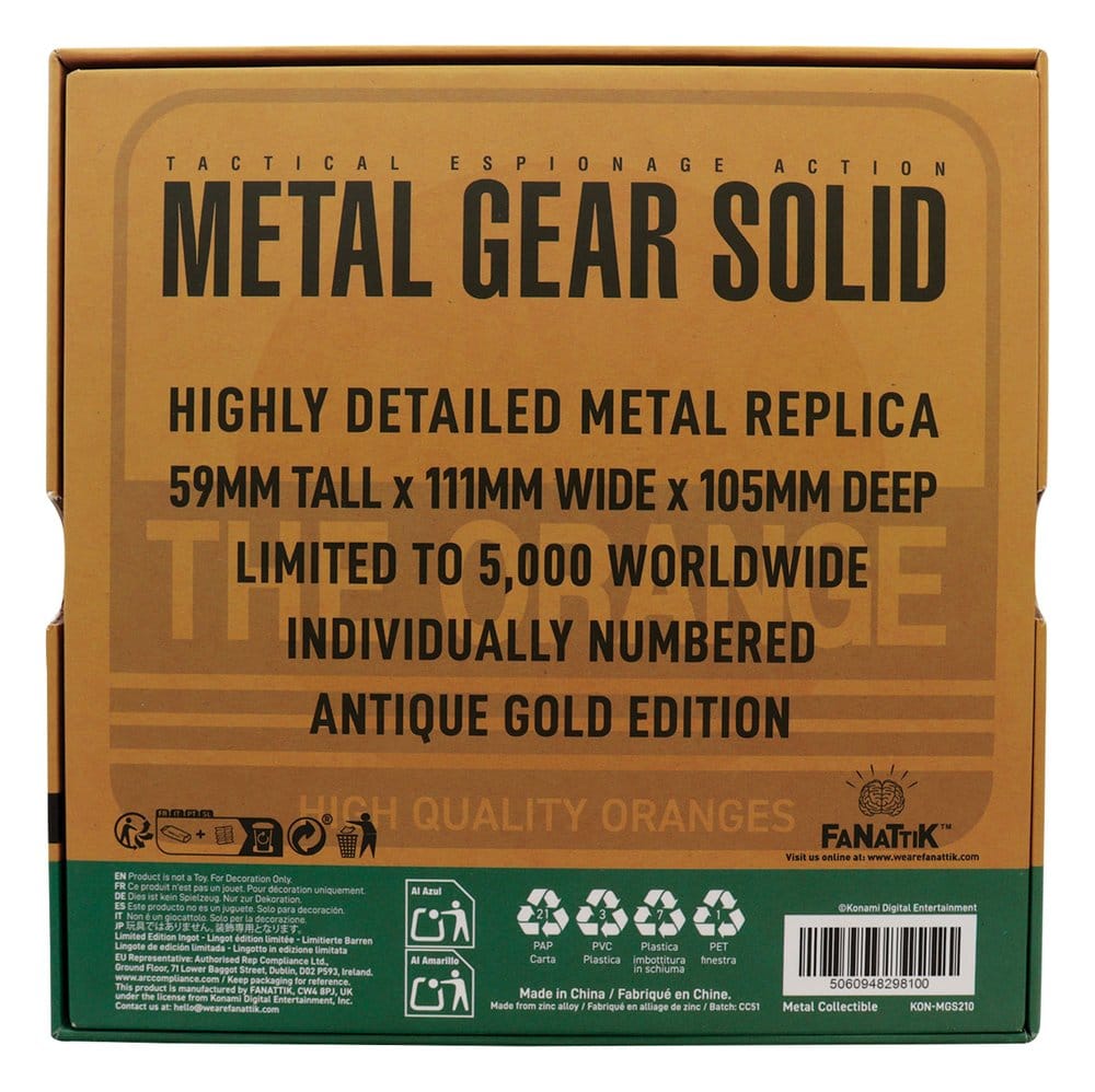 FaNaTtik Metal Gear Solid 2 Replica Cardboard Box Antique Gold | Makochan