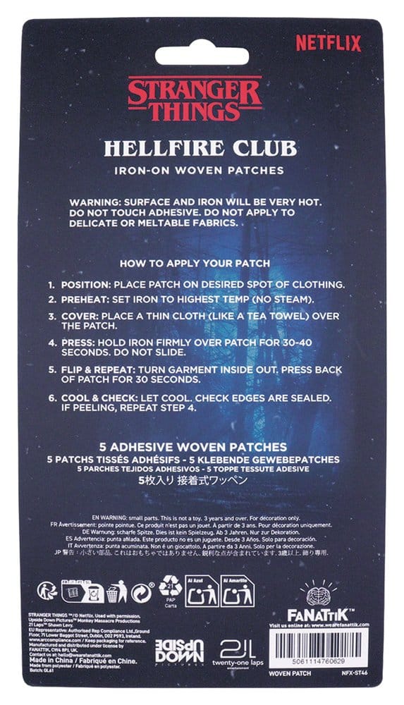 FaNaTtik Stranger Things Fabric Patches 5-Pack | Makochan