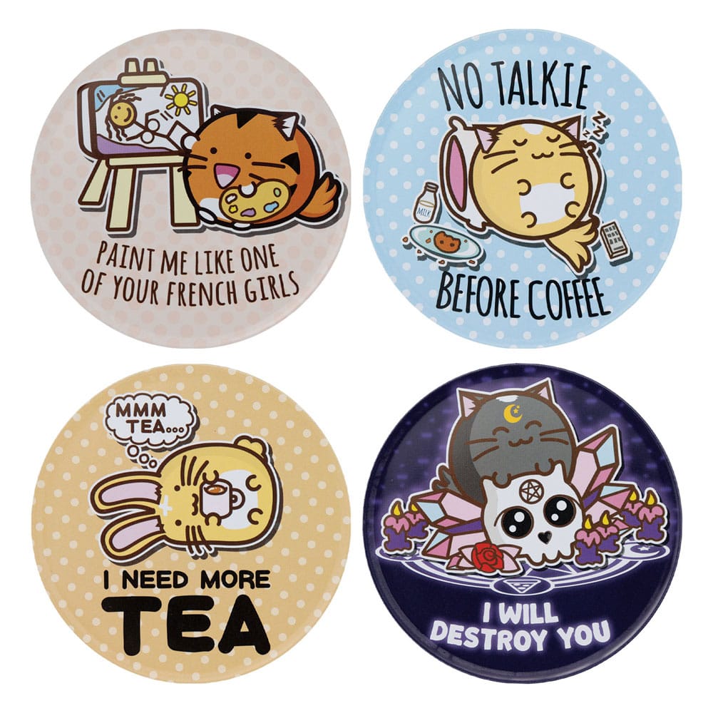 FaNaTtik Fuzzballs Coaster 4-Pack | Makochan