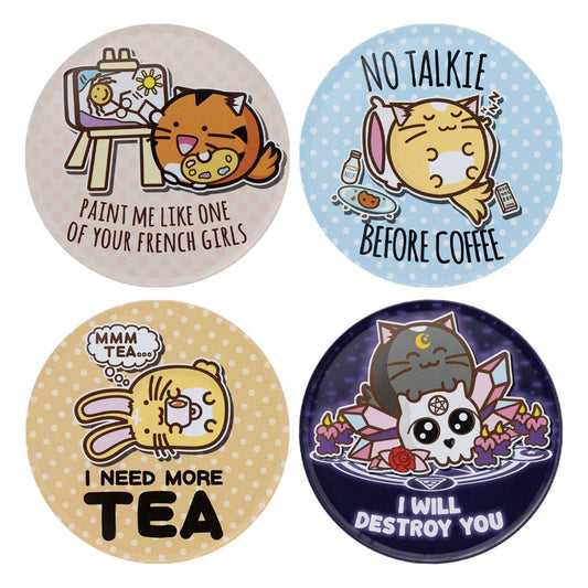 FaNaTtik Fuzzballs Coaster 4-Pack | Makochan