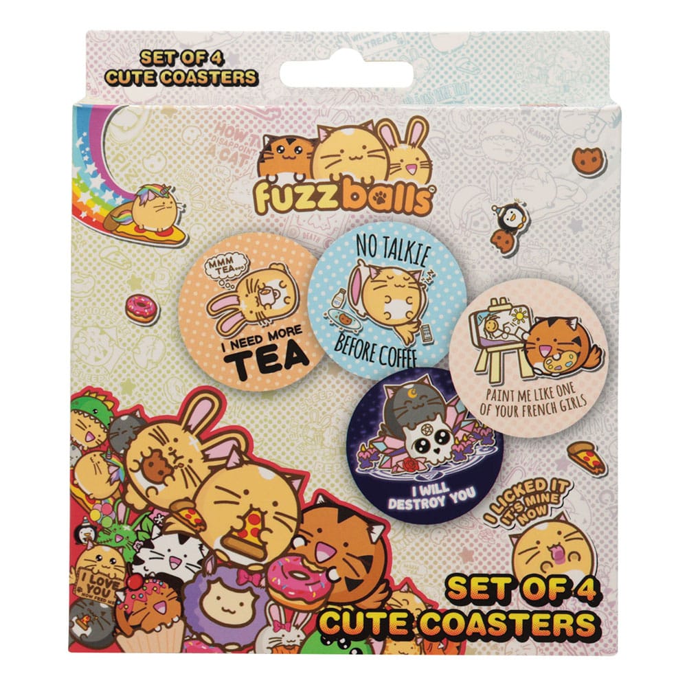 FaNaTtik Fuzzballs Coaster 4-Pack | Makochan