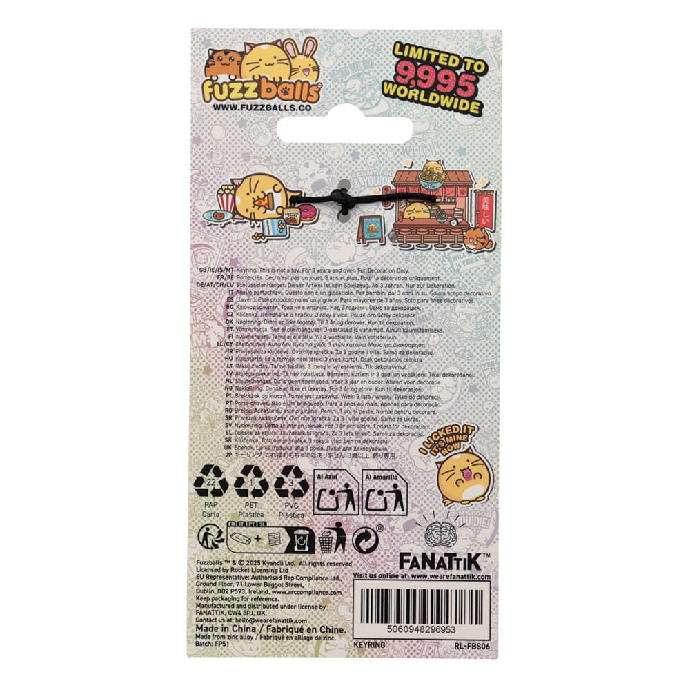FaNaTtik Fuzzballs Keychain Whisky Noodles Limited Edition | Makochan