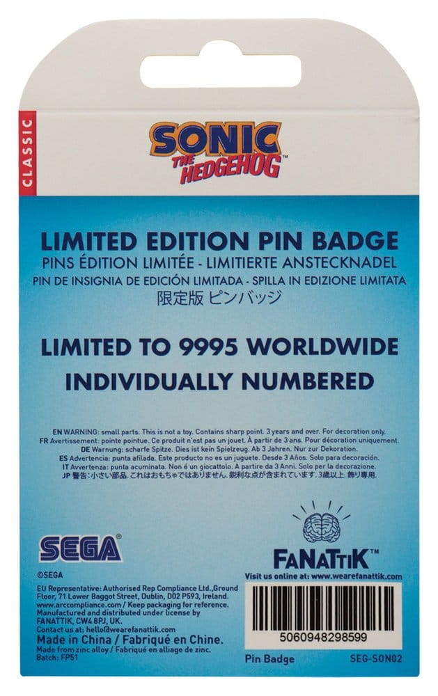 FaNaTtik Sonic - The Hedgehog Pin Badge Sonic, Tails, Knuckles Limited Edition | Makochan