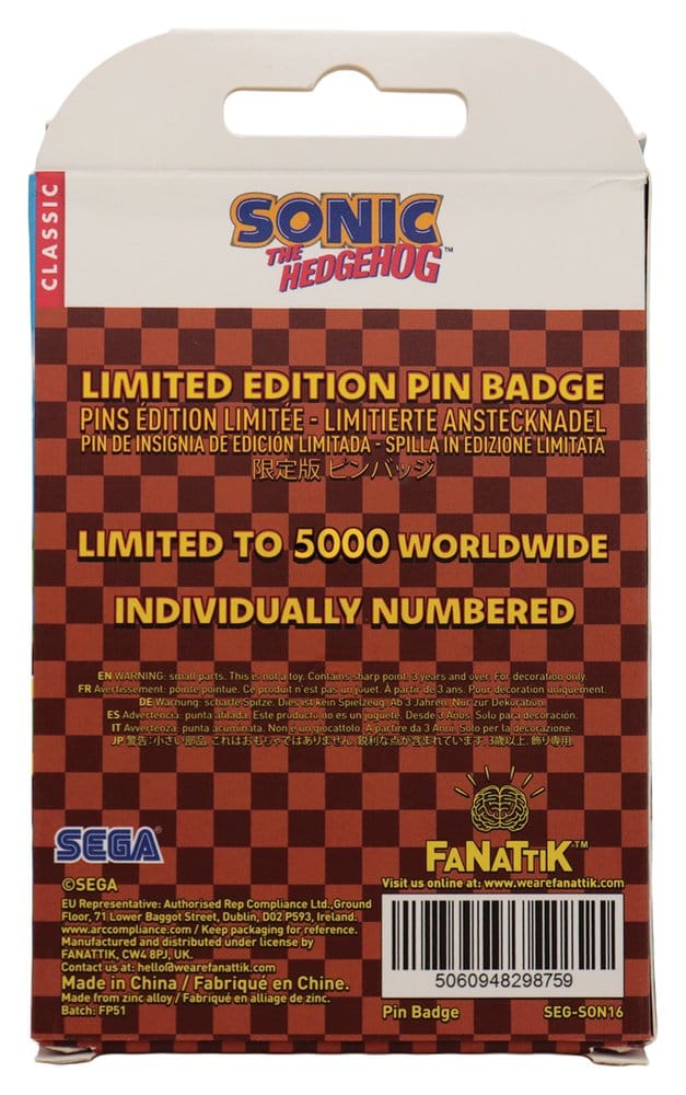 FaNaTtik Sonic - The Hedgehog Pin Badge Dr. Eggman Egg Mobile Chained | Makochan