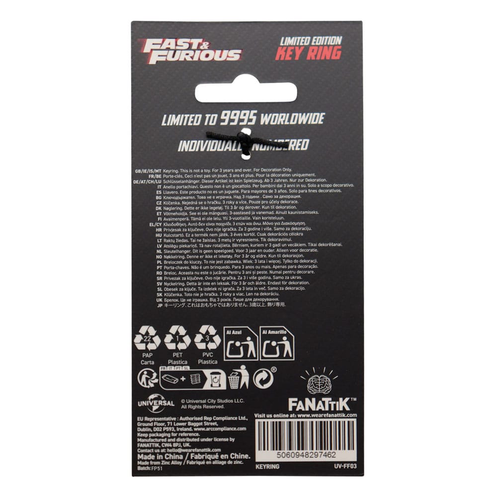 FaNaTtik Fast & Furious Keychain You Ride You Fight Limited Edition | Makochan
