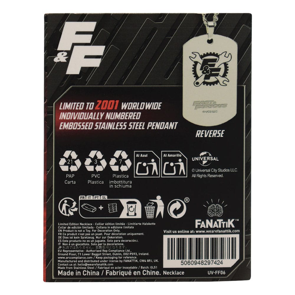 FaNaTtik Fast & Furious Dog Tags with ball chain | Makochan
