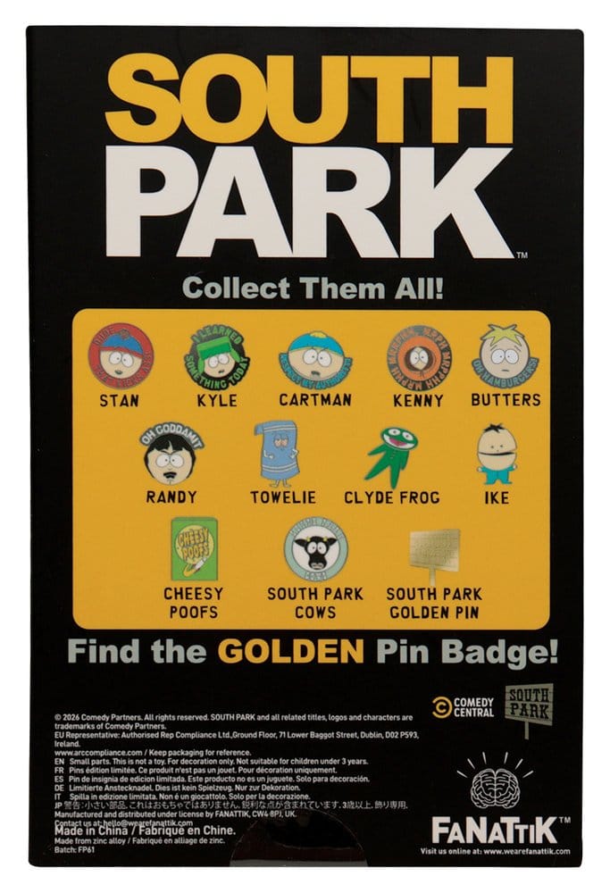 FaNaTtik South Park Mystery Pin Badges Display (12) | Makochan
