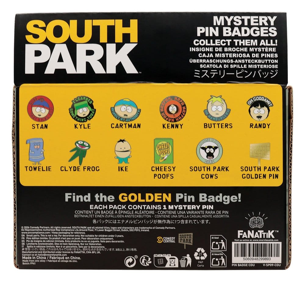 FaNaTtik South Park Mystery Pin Badges Display (12) | Makochan