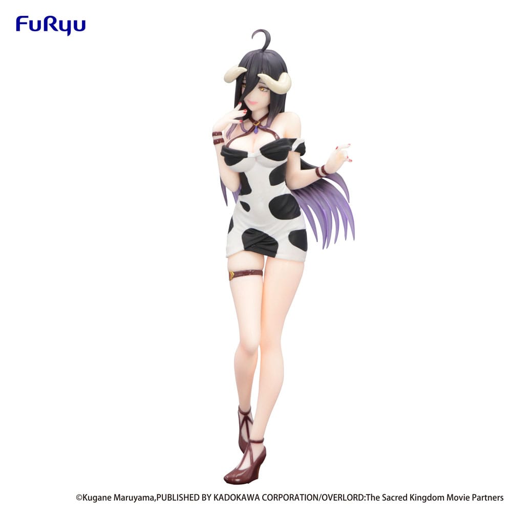 Furyu Overlord Trio-Try-iT PVC Statue Albedo Mini Dress Cow Pattern Ver. 21 cm | Makochan