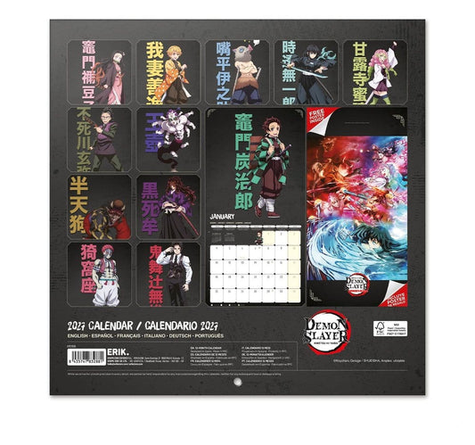 Grupo Erik Demon Slayer 2027 Wall Calendar 30 x 30 cm | Makochan