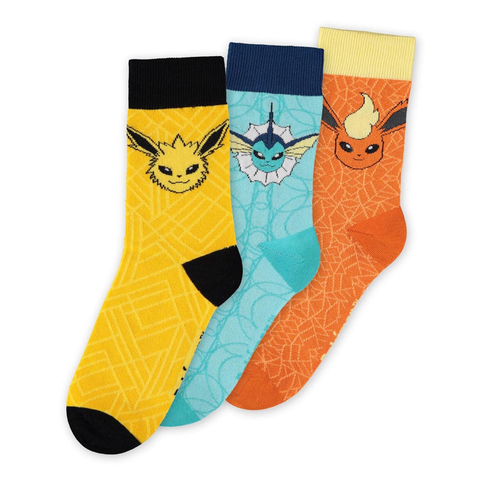 Difuzed Pokémon Socks 3-Pack Eevee Evolution 35-38 | Makochan