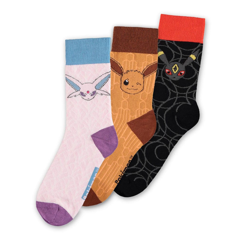 Difuzed Pokémon Socks 3-Pack Eevee Evolution 2.0 35-38 | Makochan